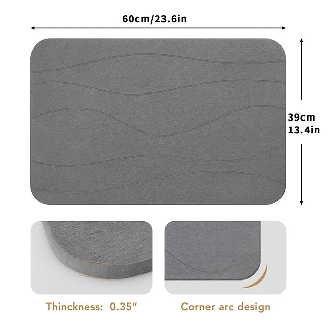 Customize Super Absorbent Non-Slip Diatomite Earth Bathroom Rug Stone Bath Mat for Bathroom